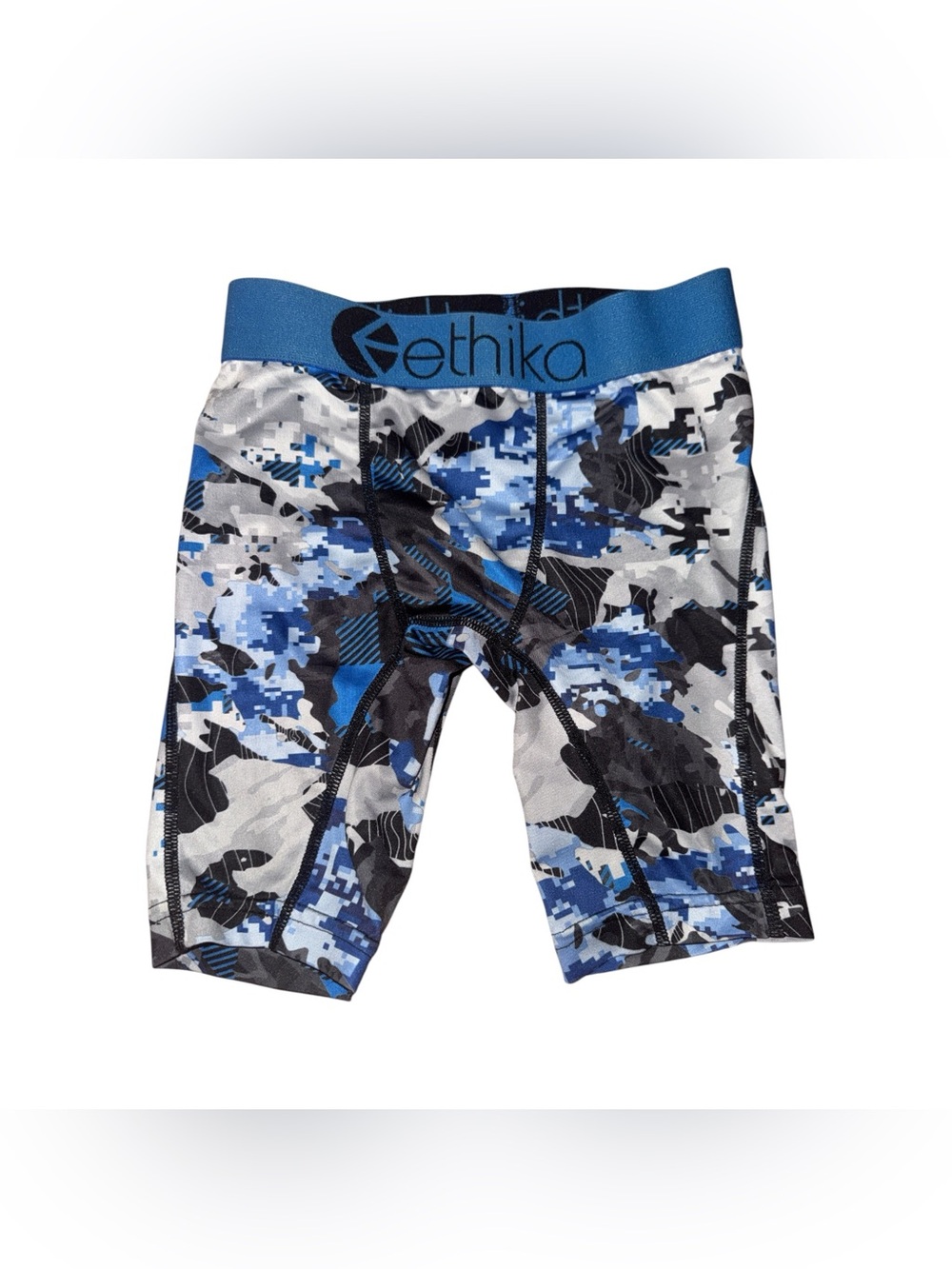 ethika Blue, White & Black Camo Kids Boxers Underwear Shorts Size Small Skater